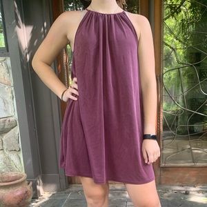 Plum halter shift dress from Silence + Noise